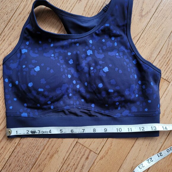 Knix Momenta Racerback Blue Polkadot Sports Bra in Circuit Size M+ - Picture 9 of 10